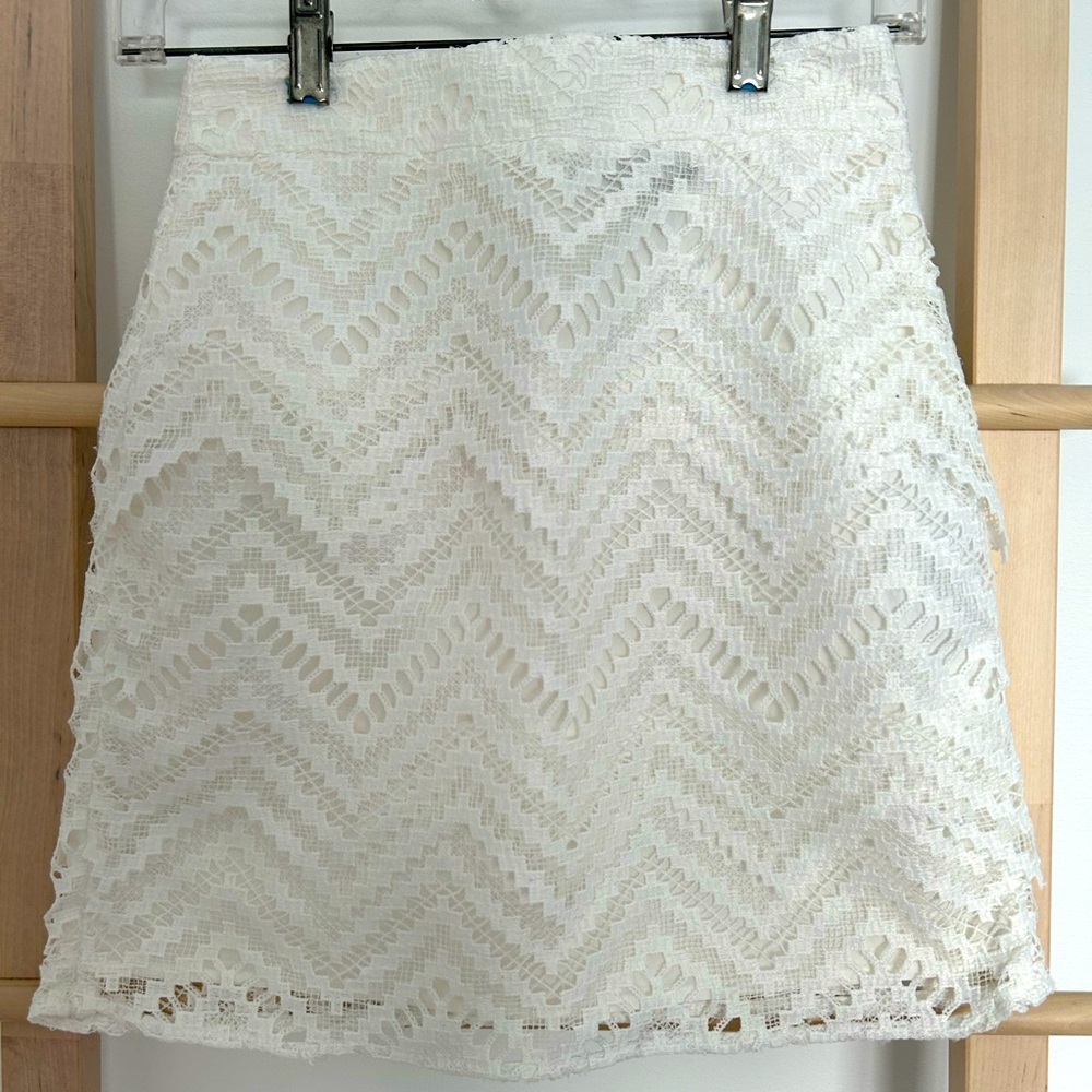 White Lace Maje Skirt Size 34